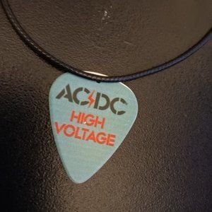 AC/ DC HIGH VOLTAGE GUITAR PICK NECKLACE